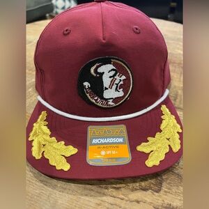 Richardson 256 Umpqua Grandpa Cap with FSU old logo and Gold Admiral Embroidery